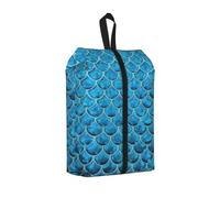 Blue Fish Scale Sacs à chaussures de voyage durables pour le rangement et l'emballage, sac à chaussures imperméable avec fermeture éclair lisse, 1 pièce., One Size, Fermeture éclair, avec une sangle