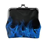 Blue Flame Porte-monnaie pour femme, mini pochette chic en cuir synthétique avec fermoir Kiss Lock, porte-monnaie tendance pour pièces de monnaie, clés, rouge à lèvres et écouteurs