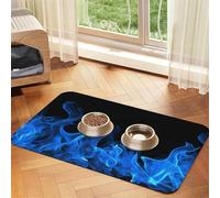 Blue Flame Tapis d'alimentation absorbant en cuir synthétique pour chien et chat - Protège les sols - Dos en caoutchouc antidérapant - Facile à nettoyer - 30 x 45 cm