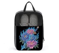 Blue Flames Katana Sac à chaussures pour voyage usage quotidien Anti-poussière Pochette pour chaussures de golf