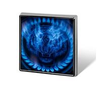 Blue Flames Tigre Brûlant au gaz Unisexe Broches & Épingles Carré Léger Revers Badge Bijoux pour Vêtements Châle Chapeau