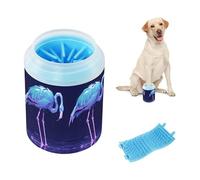 Blue Flamingo Art Brosse de bain portable en silicone souple pour chiens/chats de petite, moyenne et grande taille
