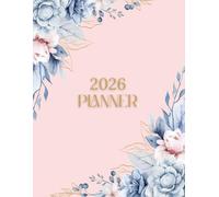 Blue Floral Monthly Planner: 2026