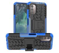 (Blue)For Nokia G11/g21 Shockproof Anti-fall Tire Pattern Design Cover Pc + Tpu Hybrid Rugged Armor Phone Case With Built-in Kickstand - Orange xinda