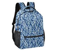 Blue Forget Me Not Bloom Sac à dos avec doublure douce Taille S, Bleu Forget Me Not Bloom, Medium, Sac à dos | Tissu sergé de polyester, 4 petites poches intérieures séparées, shopping de fin de semaine, voyageurs quotidiens