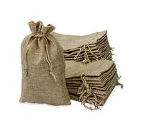 Blue Fox Lot de 24 sachets en toile de jute Couleur naturelle écru , 24 Stück, 11 cm x 18 cm