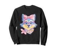 Blue Fox Lunettes avec nœud Rose Sweatshirt