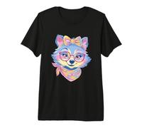 Blue Fox Lunettes Roses Motif Floral T-Shirt Haut de Gamme