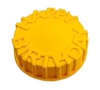 Blue Fox Moule en silicone pour réaliser un gâteau d'anniversaire avec inscription Happy Birthday Jaune
