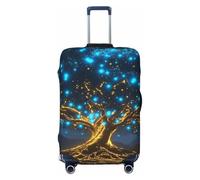 Blue Fruit The Tree of Life Housse de protection élastique pour valise de voyage Motif imprimé anti-rayures, Noir , S