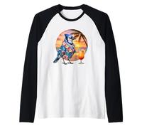 Blue Geai Bird Cocktail hawaïen Vacances d'été Plage Coucher de Soleil Manche Raglan