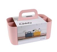 BLUE GINKGO Organisateur Empilable - Caddy Portable Fabriqué en Corée pour Salle de Bain, Bureau, Loisirs Créatifs ou Fournitures Scolaires (Rectangulaire, Rose)