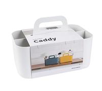 BLUE GINKGO Organisateur Empilable - Caddy Portable Fabriqué en Corée pour Salle de Bain, Bureau, Loisirs Créatifs ou Fournitures Scolaires (Rectangulaire, Blanc)