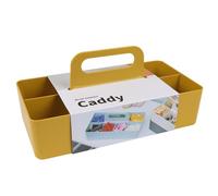 BLUE GINKGO Organisateur Empilable - Caddy Portable Fabriqué en Corée pour Salle de Bain, Bureau, Loisirs Créatifs ou Fournitures Scolaires (Grand Rectangle, Jaune)