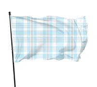 Blue Glen Checkered Plaid Garden Flag 3x5 FT Abstract Square Tartan Pattern Polyester Yard Flags House Patio Lawn Indoor Outdoor Greeting Banner