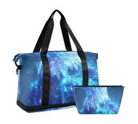 Blue Glowing Big Bird Sac de nuit avec poche humide et sangle réglable pour les voyages d'affaires Multifonction pour hommes et femmes