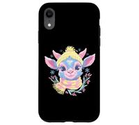 Blue Goat Winter Portrait Animal Lover Graphic Écharpe Jaune Coque pour iPhone XR