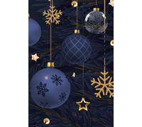 Blue & Gold Christmas Ornaments Journal | Snowflakes on interior lined paper: Ruled Diary Perfect for Teens Adults Boys Girls