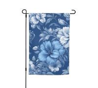 Blue Grace Flora Print Divers drapeaux de jardin Drapeau extérieur Décoration de cour pour patio, porche ou pelouse