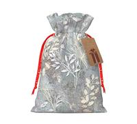 Blue Grace Flora Sac cadeau avec cordon de serrage pour fête de mariage anniversaire Sac cadeau unique réutilisable en toile 1 pièce M
