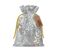 Blue Grace Flora Sac cadeau avec cordon de serrage pour fête de mariage anniversaire Sac cadeau unique réutilisable en toile 1 pièce S
