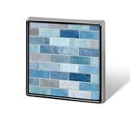 Blue-Gray Running Bond Wall Tiles Pattern Unisex Broches & Pins Square Lightweight Revers Badge Bijoux pour Vêtements Châle Chapeau