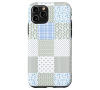 Blue Green Christmas Patchwork Pattern Cute Winter Holiday D Coque pour iPhone 11 Pro