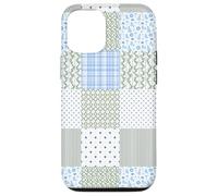Blue Green Christmas Patchwork Pattern Cute Winter Holiday D Coque pour iPhone 12/12 Pro