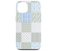 Blue Green Christmas Patchwork Pattern Cute Winter Holiday D Coque pour iPhone 13