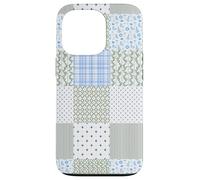 Blue Green Christmas Patchwork Pattern Cute Winter Holiday D Coque pour iPhone 13 Pro