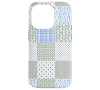 Blue Green Christmas Patchwork Pattern Cute Winter Holiday D Coque pour iPhone 14 Pro