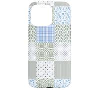 Blue Green Christmas Patchwork Pattern Cute Winter Holiday D Coque pour iPhone 15 Pro Max