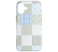 Blue Green Christmas Patchwork Pattern Cute Winter Holiday D Coque pour iPhone 16 Plus