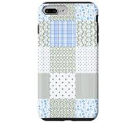 Blue Green Christmas Patchwork Pattern Cute Winter Holiday D Coque pour iPhone 7 Plus/8 Plus