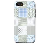 Blue Green Christmas Patchwork Pattern Cute Winter Holiday D Coque pour iPhone SE (2020) / 7/8