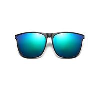 (Blue Green) Men Women Clip On Polarized Sunglasses Photochromic Vintage Glasses Night Driving Goggles Color Changing Lenses