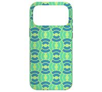 Blue Green Scales Waves Arcs Mid-Century Pattern Coque pour iPhone 17 Pro Max