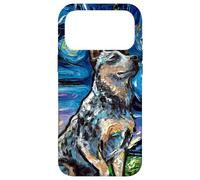 Blue Heeler Starry Night Australian Battle Dog Art by Aja Coque pour iPhone 17 Pro Max