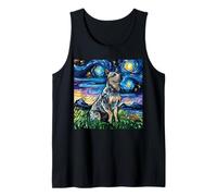 Blue Heeler Starry Night Australian Battle Dog Art by Aja Débardeur