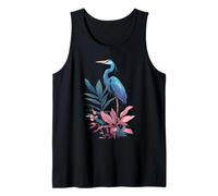 Blue Heron Floral Wildflower Observation des Oiseaux Observation des Oiseaux Débardeur