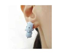 (Blue Hippo) Corgi Dinosaurs Stud Earrings Jewelries Cartoon Animals Dog Biting Stud Earring With Alloy For Valentine\'s Day Christmas/YY