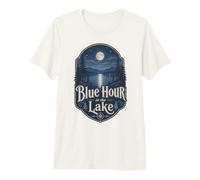 Blue Hour at The Lake Badge Lakecore Esthétique T-Shirt Haut de Gamme