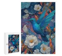 Blue Hummingbird in Flowers -1 Puzzle 1000 Pièces Educa Jouet en Bois Cadeau Unique Décoration Intérieure Jeu Éducatif Challenge Toy Adultes Et Enfants À Partir De 14 Ans 1000 PCS