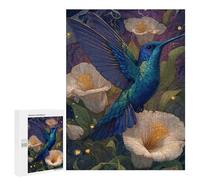 Blue Hummingbird in Flowers Puzzle 1000 Pièces Educa Jouet en Bois Cadeau Unique Décoration Intérieure Jeu Éducatif Challenge Toy Adultes Et Enfants À Partir De 14 Ans 500 PCS