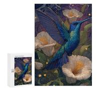 Blue Hummingbird in Flowers Puzzle 300 Pièces Educa Jouet en Bois Cadeau Unique Décoration Intérieure Jeu Éducatif Challenge Toy Adultes Et Enfants À Partir De 14 Ans 300 PCS