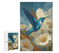 Blue Hummingbird with White Flowers Puzzle 1000 Pièces Educa Jouet en Bois Cadeau Unique Décoration Intérieure Jeu Éducatif Challenge Toy Adultes Et Enfants À Partir De 14 Ans 1000 PCS