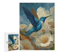 Blue Hummingbird with White Flowers Puzzle 1000 Pièces Educa Jouet en Bois Cadeau Unique Décoration Intérieure Jeu Éducatif Challenge Toy Adultes Et Enfants À Partir De 14 Ans 500 PCS