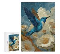 Blue Hummingbird with White Flowers Puzzle 1000 Pièces Educa Jouet en Bois Cadeau Unique Décoration Intérieure Jeu Éducatif Challenge Toy Adultes Et Enfants À Partir De 14 Ans 300 PCS