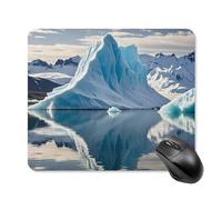 Blue Iceberg Tapis de souris avec bords cousus en tissu lavable en caoutchouc antidérapant Design parfait pour les jeux, ordinateur portable, travail de bureau