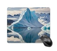Blue Iceberg Tapis de souris avec bords cousus en tissu lavable en caoutchouc antidérapant Design parfait pour les jeux, ordinateur portable, travail de bureau